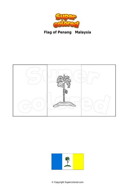 Coloring page Flag of Penang Malaysia - Supercolored.com