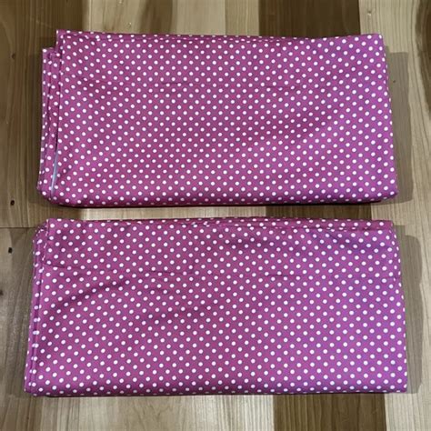 SET OF 2 Pottery Barn Kids Pink W/ White Dots Blackout Curtains Panels ...