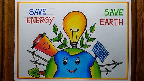 Energy Conservation Day Poster Drawing| Save Energy drawing | Save electricity drawing - YouTube