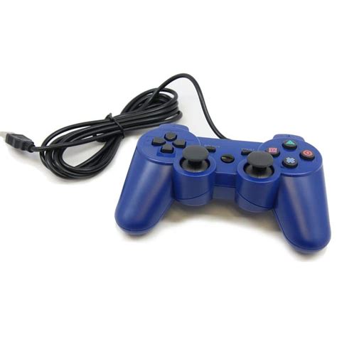 USB Gaming controller for PlayStation 3, Blue 98592104M - The Home Depot