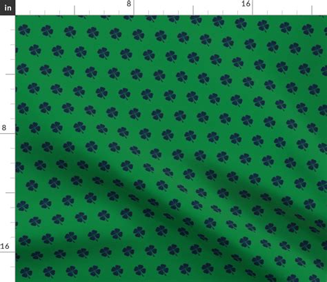 notre dame shamrock fabric - blue and Fabric | Spoonflower