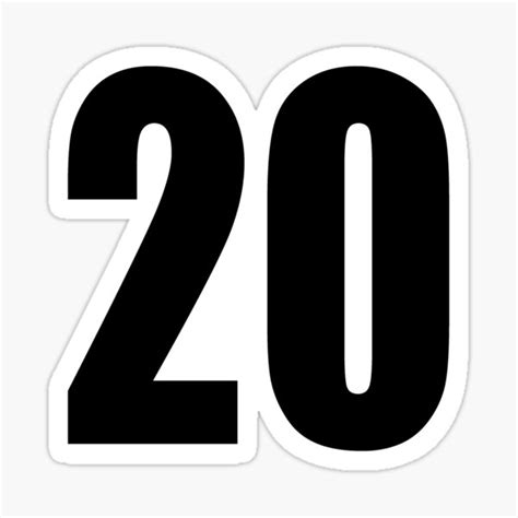 "20 number twenty number back number" Sticker by GeogDesigns | Redbubble