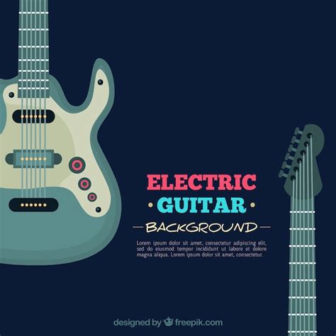 Free Vector | Dark blue background with electric guitar