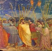 The Kiss of Judas. A masterpiece of trecento painting. Giotto di Bondone (c.1267-1337 ...