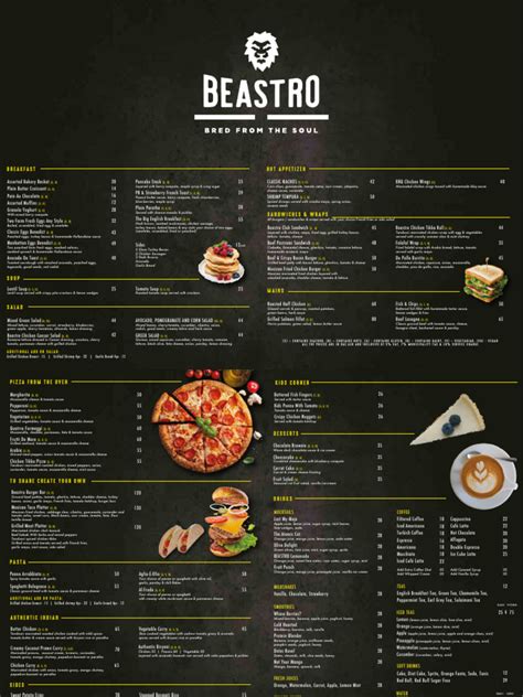 Beastro Menu | PDF | Hamburgers | Salad