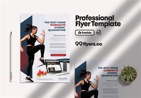 Neat Modern Online Personal Training and Workouts Flyer Template Free ...