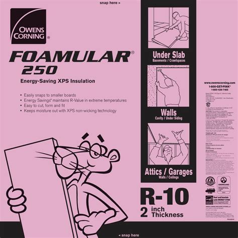 Owens Corning FOAMULAR 250 2 in. x 48 in. x 8 ft. R-10 Scored Squared ...