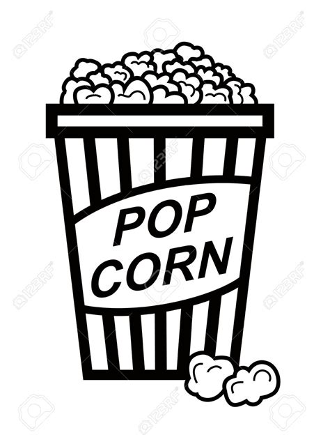 popcorn bucket clipart black and white - Clipground