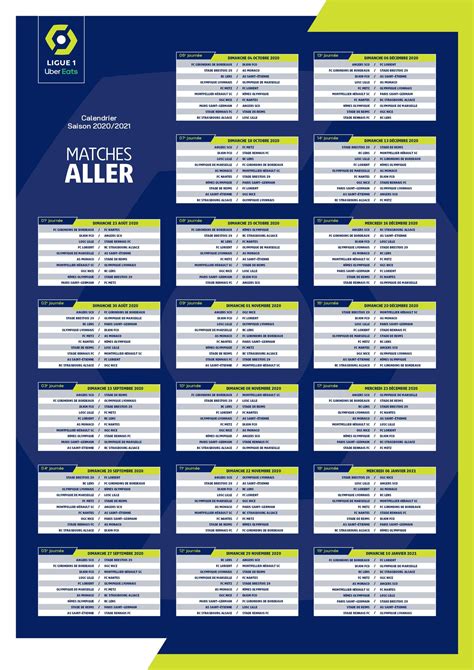 Calendrier Foot 2021 Ligue 1 | Calendrier avent