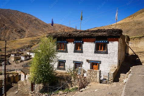 Chicham village at ~4300m above sea level in the Himalayas. Rich in ...