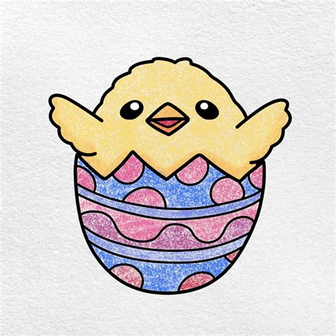 Easter Chick Drawing - HelloArtsy