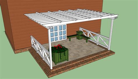 Attached pergola plans | HowToSpecialist - How to Build, Step by Step DIY Plans