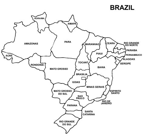 Outline map of Brazil | Clipart Nepal