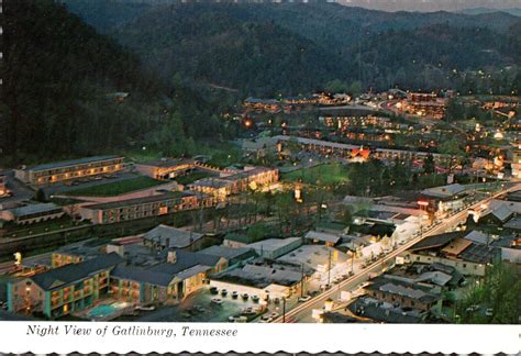 Tennessee Gatlinburg Night View | United States - Tennessee - Smokey Mountains, Postcard ...