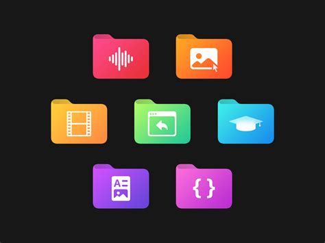 Gradient Folder Icons by Ben Giannis on Dribbble