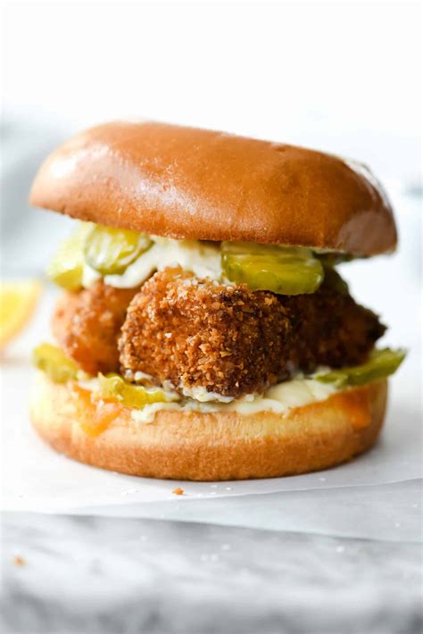 Healthier Fried Fish Sandwich {30 Minutes} | foodiecrush.com