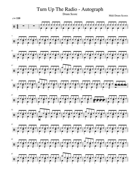 Turn Up The Radio - Autograph Sheet music for Drum Group (Solo ...