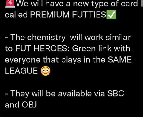 Futties SBC and objective cards new chemistry system : r/EASportsFC