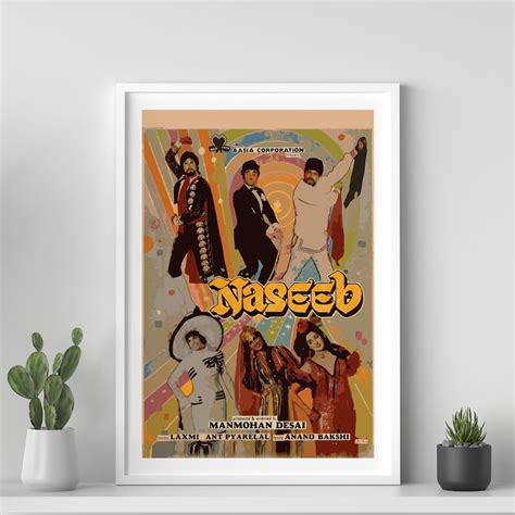 Naseeb Movie Poster, Desi Wall Art, Bollywood Movie Poster, Retro ...