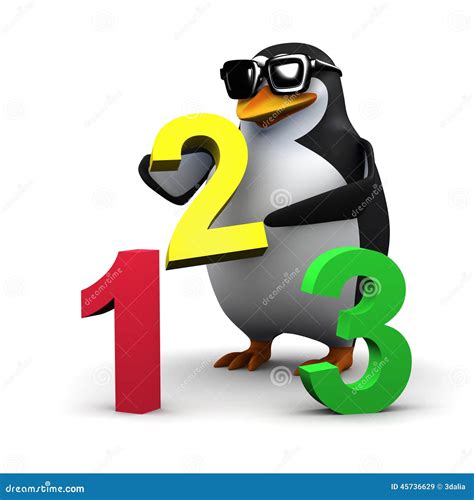 3d Penguin teaches math stock illustration. Illustration of funny ...