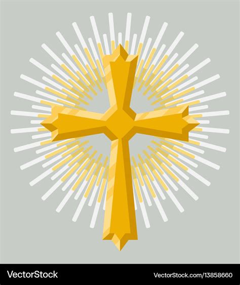 Golden holy cross icon isolated Royalty Free Vector Image