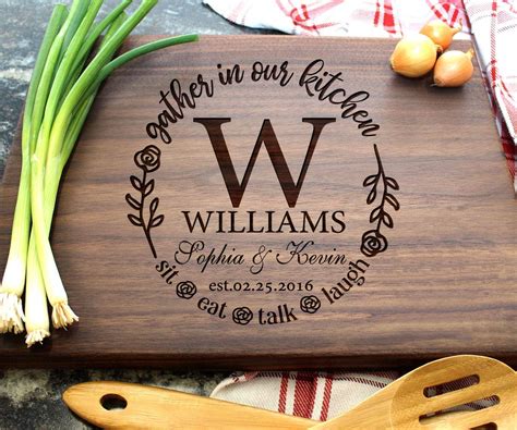 Amazon.com: Personalized Cutting Boards, Wooden Custom Engraved Chopping Board for Wedding Gift ...