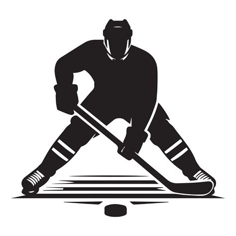 Hockey silhouette black flat illustration. 44807043 Vector Art at Vecteezy