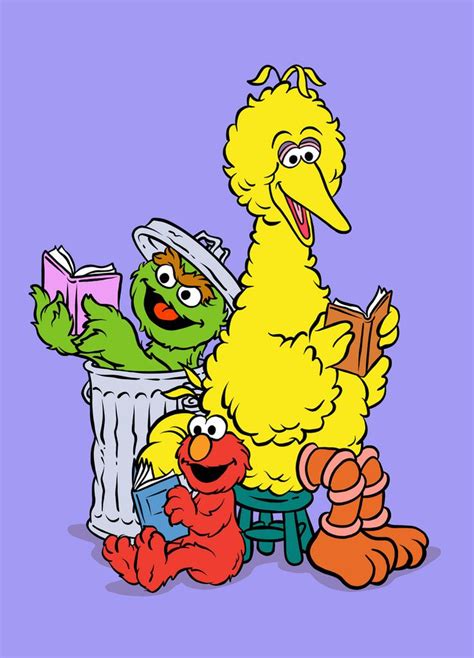 Big Bird, Oscar And Elmo Reading A Book | Picture tag, Big bird, New world