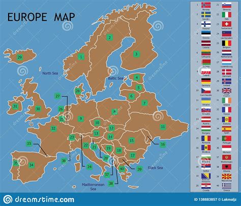 Europe Map Countries Flag