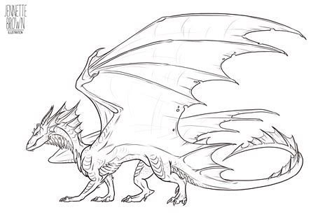 Dragon Lineart Template 1 by sugarpoultry on DeviantArt