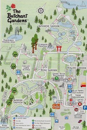 Map of Butchart Gardens | Butchart gardens, Map, Cultivate