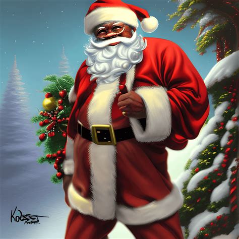 3D African American Santa Claus · Creative Fabrica