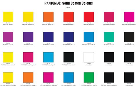 Pantone Paint Codes & Color Charts