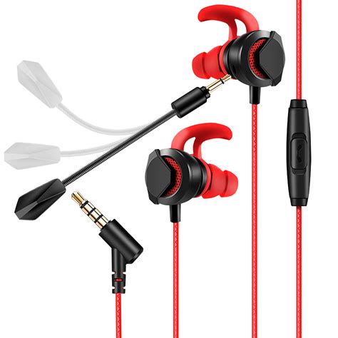 AGPtek Headphones with Dual Mic 3.5MM Wired Earbuds In-Ear Gaming ...