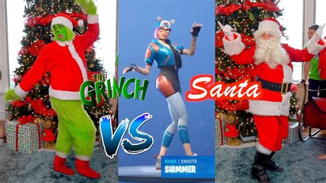 Santa Claus vs The Grinch! Fortnite Dance Challenge - YouTube