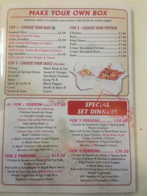 Menu at Phoenix Palace restaurant, Dundee