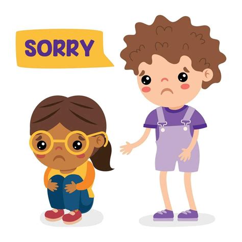 Cartoon Little Kid Saying Sorry 35585063 Vector Art at Vecteezy