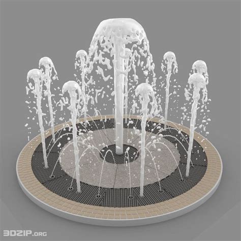 Animated Water Fountain 3d Model Free Download - 3d Model Garden Fountain Cadnav Fountains Max ...