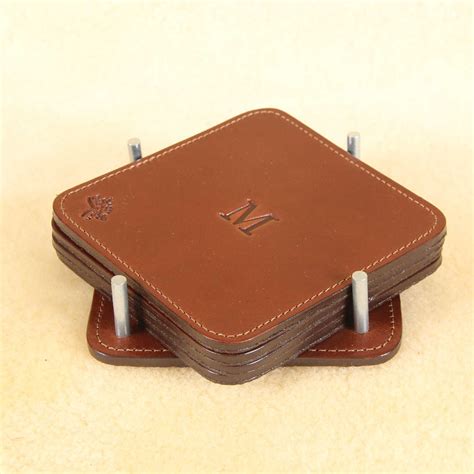 Leather Coasters Square Set of 4 | Best & USA Made | Col. Littleton