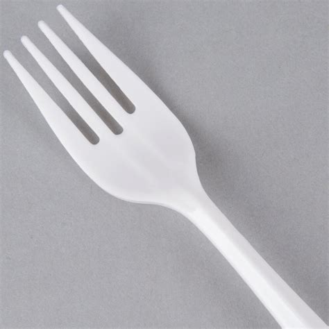 Choice Medium Weight White Plastic Fork - 1000/Case