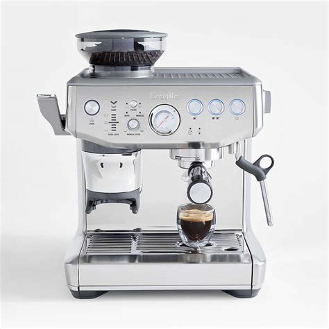 Breville Barista Express Impress Brushed Stainless Steel Espresso Machine + Reviews | Crate & Barrel