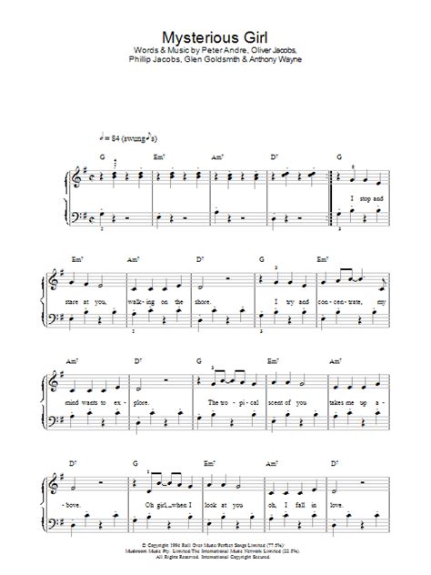 Peter Andre - Mysterious Girl sheet music