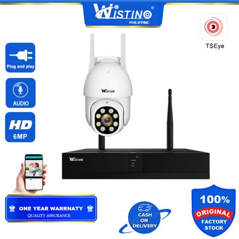 Wistino CCTV Wireless CCTV Camera Kit 1CH FHD 3MP/6MP CCTV WiFi Kit/ with Audio / Color Night ...