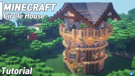 Minecraft : Circle Tower House Tutorial l how to build (##28) - YouTube