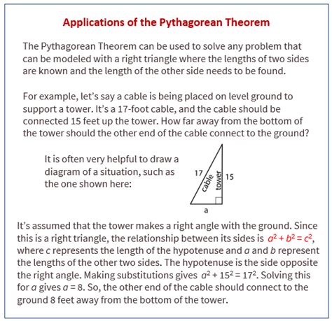 Applications of the Pythagorean Theorem