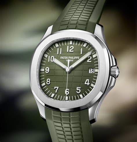 Patek Philippe Aquanaut 5168G Khaki Green "Jumbo" White Gold Watch ...