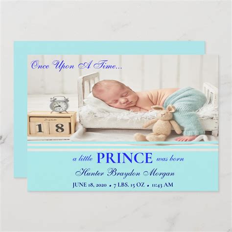 Baby Blue Overlay Birth Announcement | Zazzle