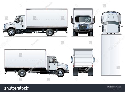 Vector Truck Template Isolated On White Stock Vector (Royalty Free ...