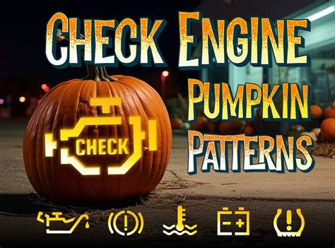 Check Engine Light Pumpkin Carving Stencil Funny Design for Car Repair - Etsy