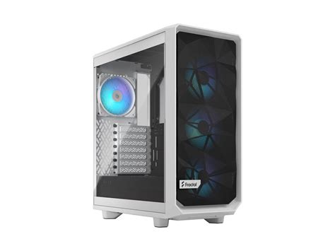 Fractal Design Meshify 2 Compact RGB White TG High-Airflow Tempered Glass Window PC ATX Mid ...